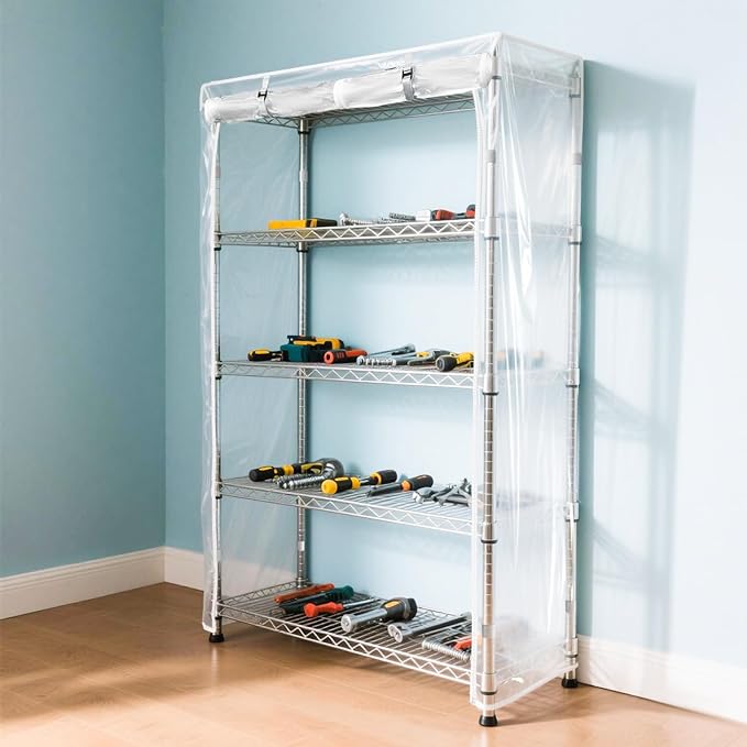Waterproof Shelf Cover, Durable Dustproof Storage Wire Rack Covers, Outdoor - Image 8