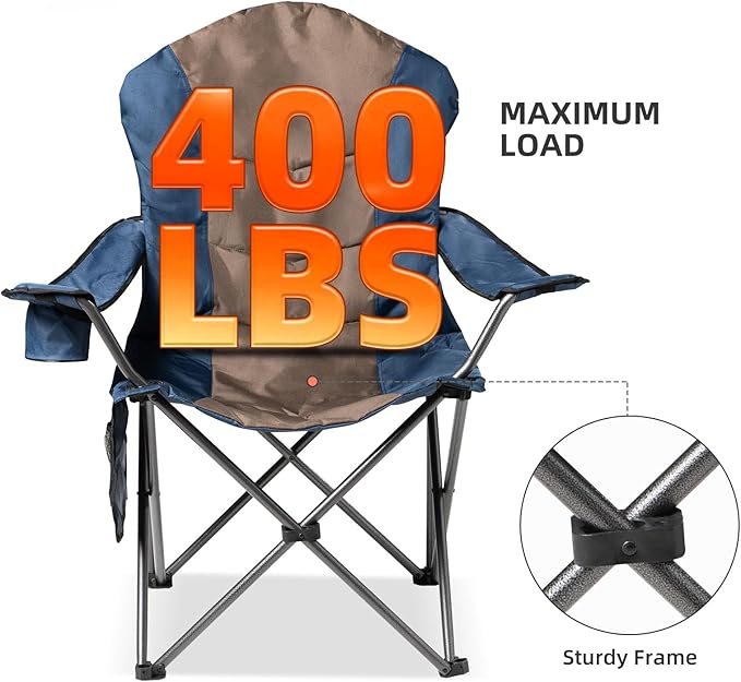2 Pack Folding Camping Chairs for Adults - Image 4