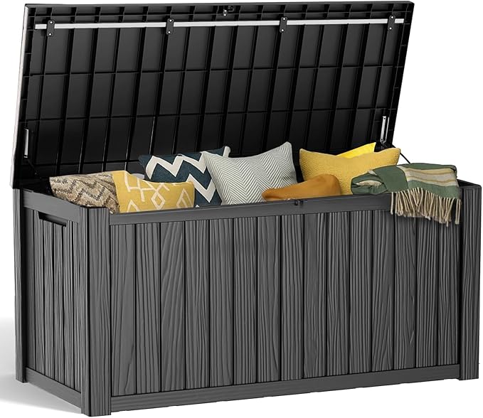 150 Gallon Resin Deck Box, Lockable Patio Outdoor Storage Box by OutdoorLivingPerfected