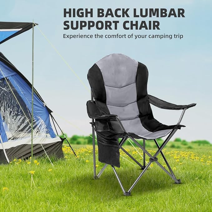 2 Pack Folding Camping Chairs for Adults - Image 3
