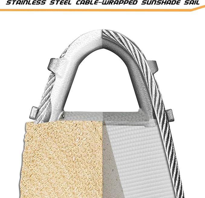 16' x 20' Sun Shade Sail Dark Grey Curved Commercial Outdoor Shade Cover - Image 5