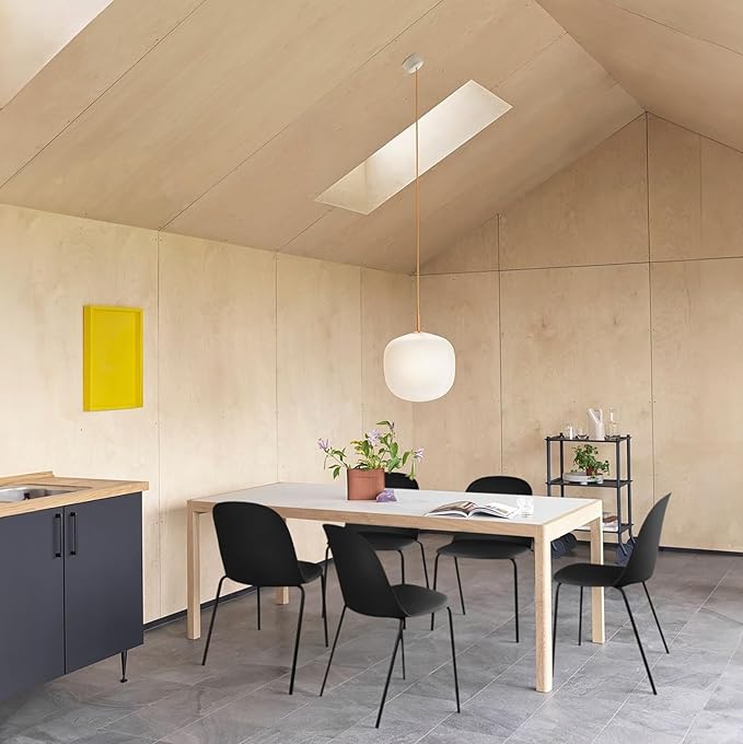 2xhome Modern Stackable Armless Dining Chair | Plastic Shell Seat - Image 2