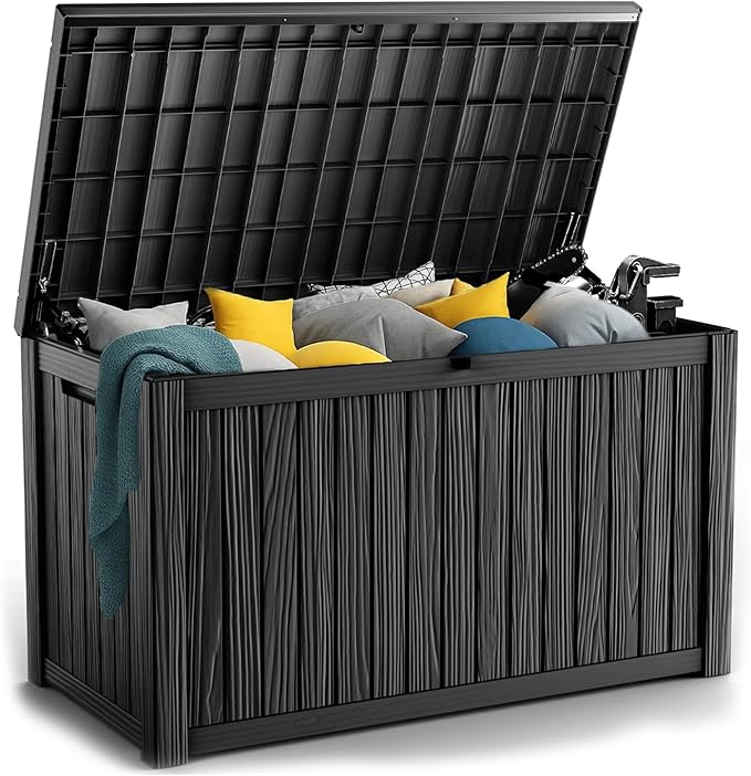 180 Gallon Resin Deck Box, Lockable Patio Outdoor Storage Box by OutdoorLivingPerfected