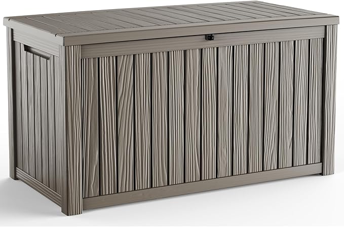 180 Gallon Outdoor Deck Box, Lockable Waterproof Outdoor Storage Boxes by MAIUSCOLI