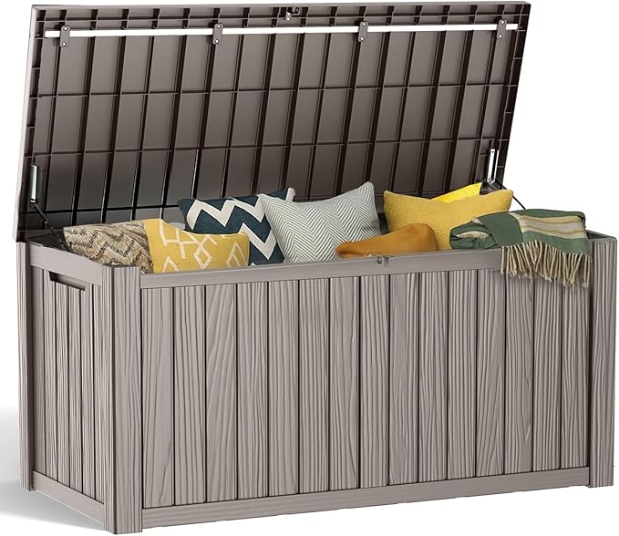180 Gallon Resin Deck Box, Lockable Patio Outdoor Storage Box by OutdoorLivingPerfected