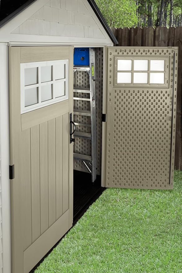 Rubbermaid 7 Foot by 7 Foot Weatherproof Outdoor Storage Shed - Image 8