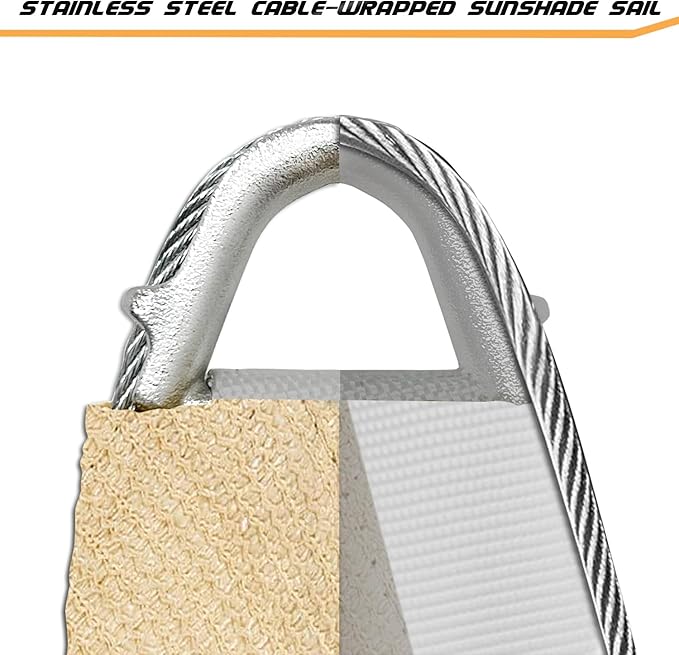 16' x 20' Sun Shade Sail Sand Curved Commercial Outdoor Shade Cover - Image 4