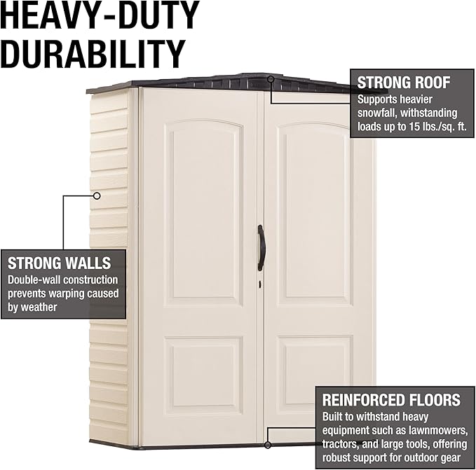 Rubbermaid Small Vertical Resin Outdoor Storage Shed - Image 2