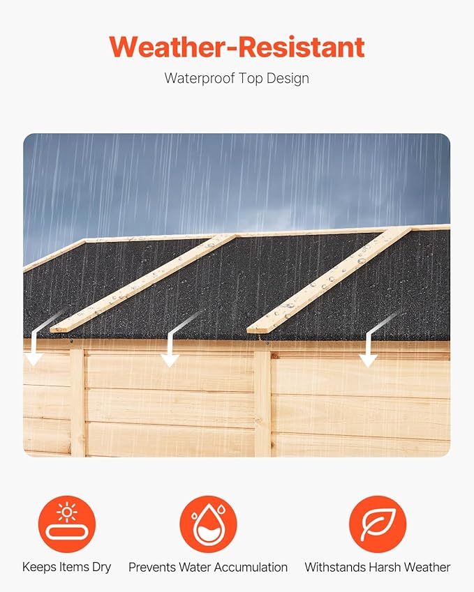 VEVOR Outdoor Storage Shed, Oversize Wooden Outside Storage Cabinet - Image 5