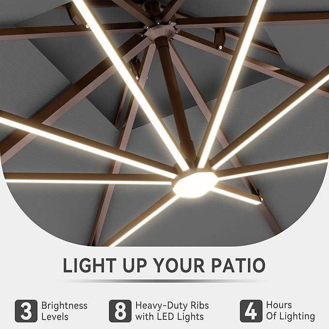 10 X 13 FT Cantilever Outdoor Patio Umbrella - Image 4