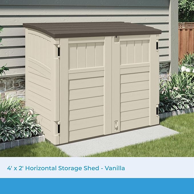 Suncast 34 Cu Ft Horizontal Resin Plastic Storage Shed - Image 2