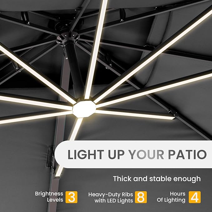 10 X 13 FT Cantilever Patio Umbrella - Image 2