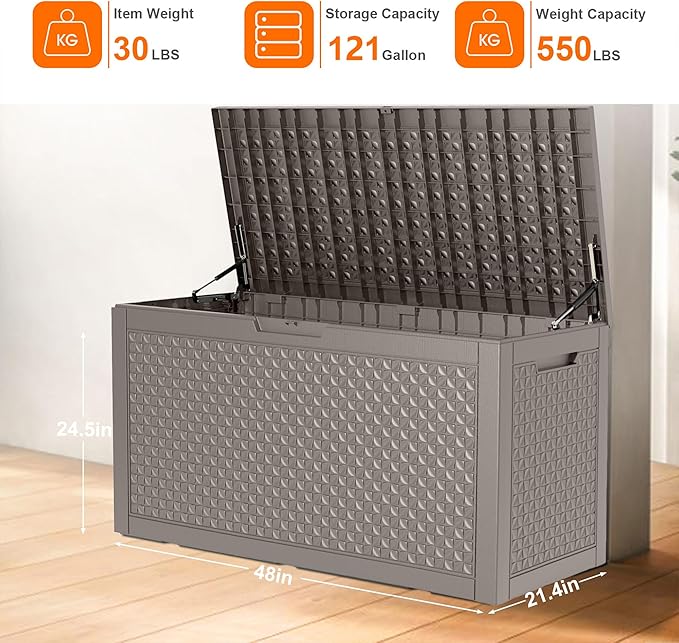 121 Gallon Outdoor Storage Box - Image 5