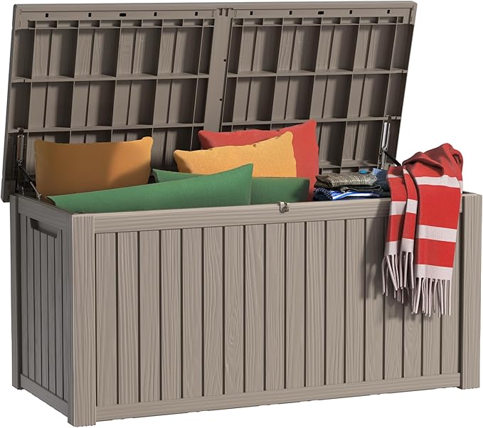 200 Gallon Waterproof Outdoor Storage Box, Resin Deck Box, Lockable Outside by MAIUSCOLI