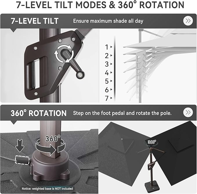 10 X 13 FT Cantilever Outdoor Patio Umbrella - Image 5