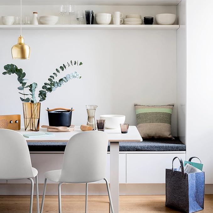 2xhome Modern Stackable Armless Dining Chair | Plastic Shell Seat - Image 2