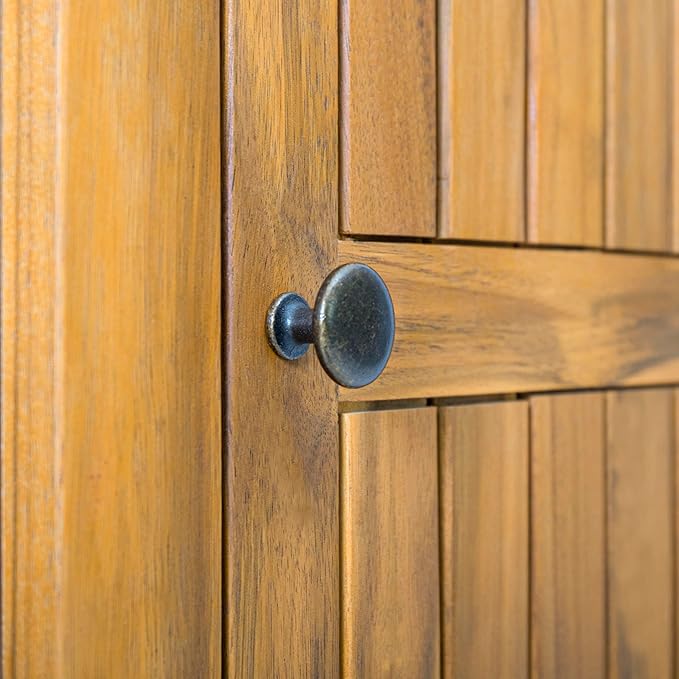 Christopher Knight Home Patio Gribs Acacia Wood Storage Cabinet, - Image 7
