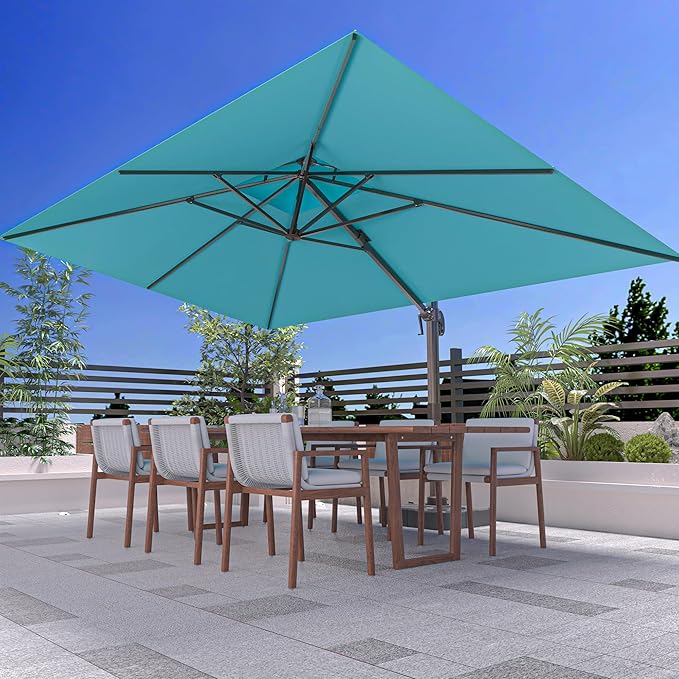 10' X 13' Outdoor Patio Umbrella Large Rectangle Cantilever Umbrella Heavy Duty by ORYNTREX