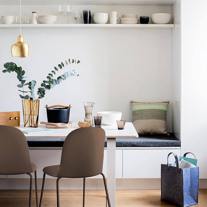 2xhome Modern Stackable Armless Dining Chair | Plastic Shell Seat - Image 2