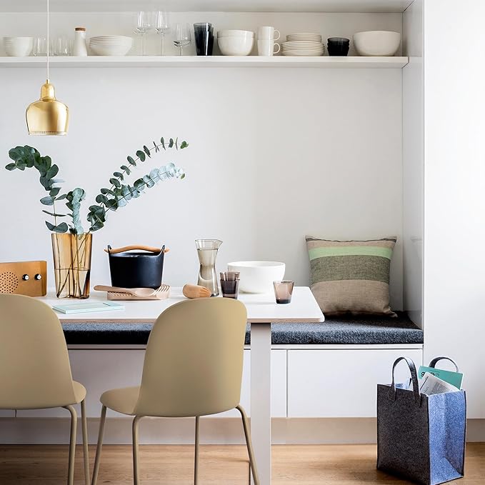 2xhome Modern Stackable Armless Dining Chair | Plastic Shell Seat - Image 2