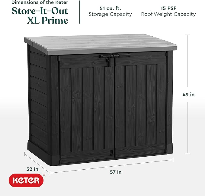 Keter Store-It-Out Prime XL 4.75 x 2.6 Foot Resin Outdoor Storage Shed - Image 4