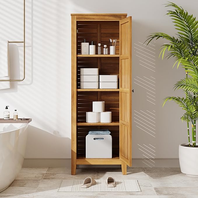 Christopher Knight Home Patio Gribs Acacia Wood Storage Cabinet, - Image 5