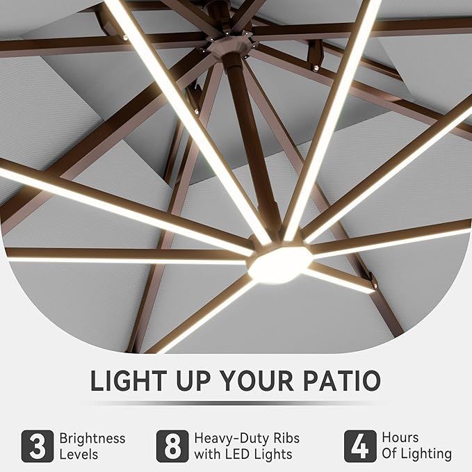 10 X 13 FT Cantilever Outdoor Patio Umbrella - Image 3