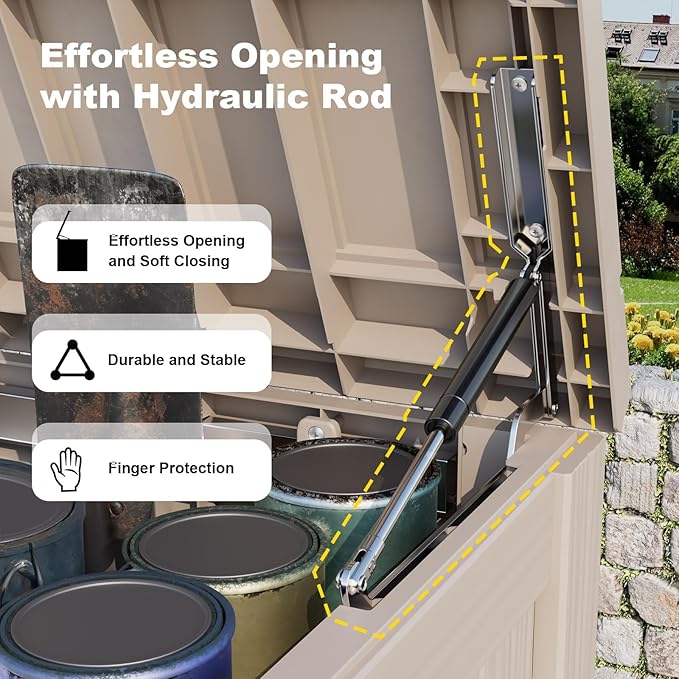 180 Gallon Outdoor Storage Box, Large Resin Deck Box - Image 3