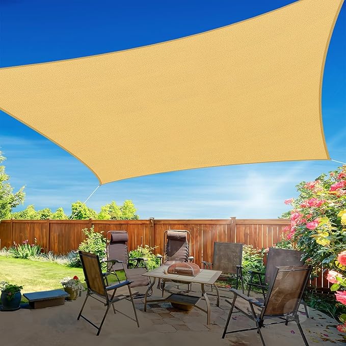 12'x12' Sun Shade Sail, UV Protection Outdoor Shade, Curved Tear Resistant by RoomHacks