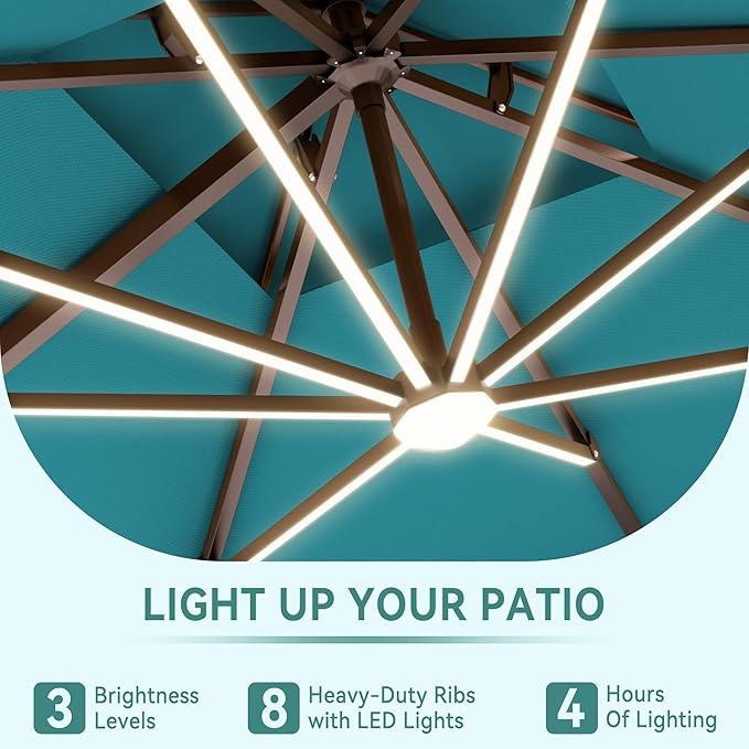 10 X 13 FT Cantilever Outdoor Patio Umbrella - Image 3