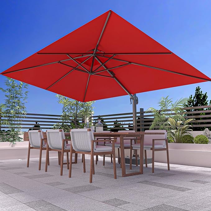 10' X 13' Outdoor Patio Umbrella Large Rectangle Cantilever Umbrella Heavy Duty by ORYNTREX