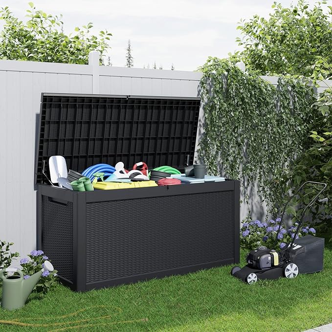 260 Gallon Resin Deck Box, Lockable Patio Outdoor Storage Box - Image 5