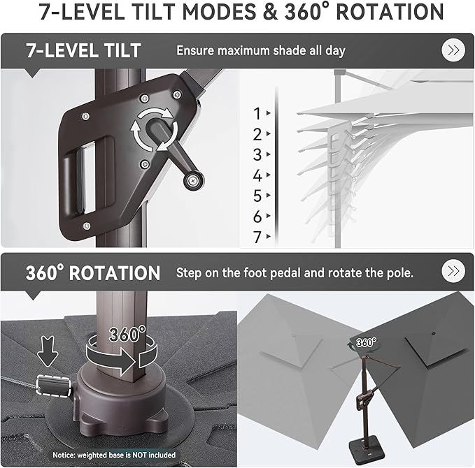 10 X 13 FT Cantilever Outdoor Patio Umbrella - Image 5
