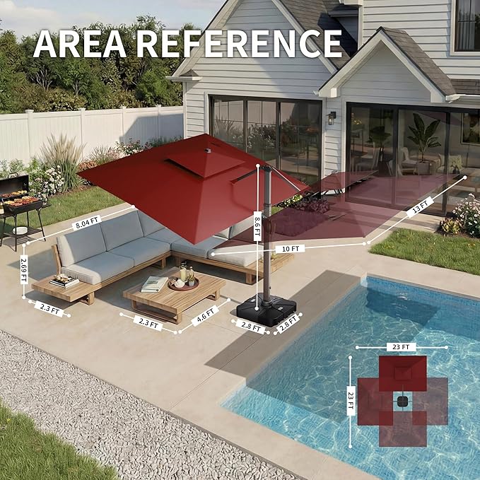 10 X 13 FT Cantilever Patio Umbrella - Image 4