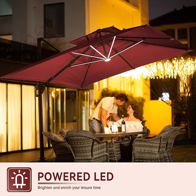 10 X 13 FT Cantilever Outdoor Patio Umbrella - Image 3