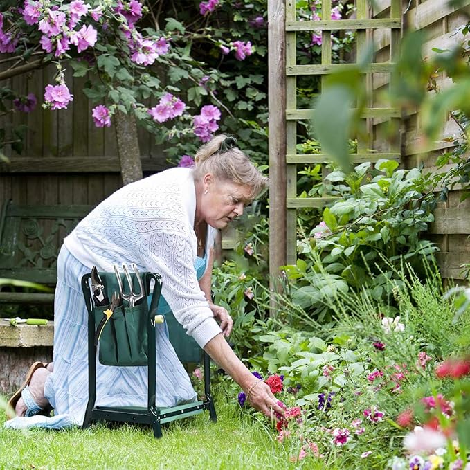 2-in-1 Garden Kneeler & Seat, Folding Seat w/EVA Foam Kneeling Pad & Removable - Image 2