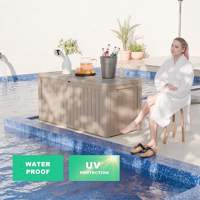 200 Gallon Outdoor Deck Box, Lockable Waterproof Outdoor Storage Boxes - Image 3