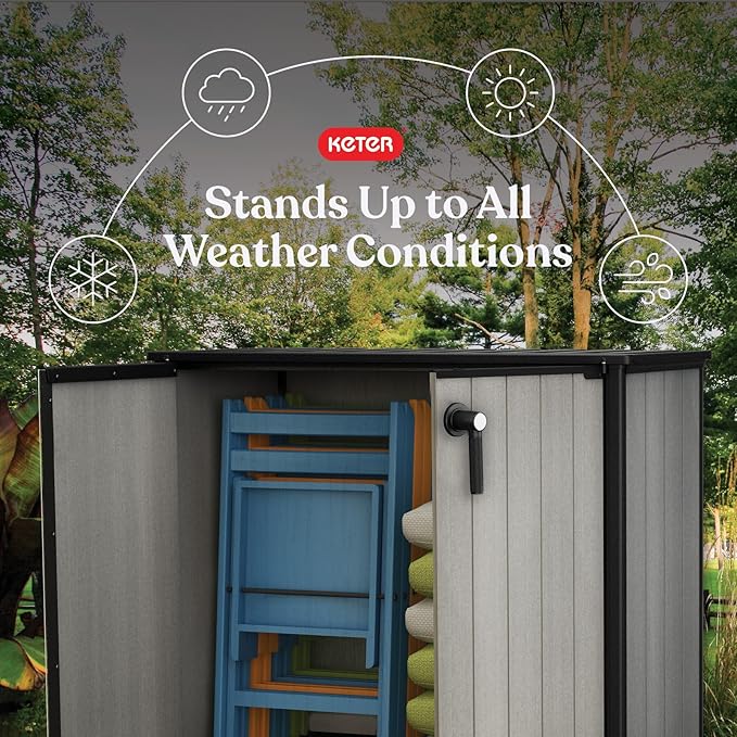 Keter Patio Store 4.6 x 4.0 ft. Resin Outdoor Storage Shed - Image 3