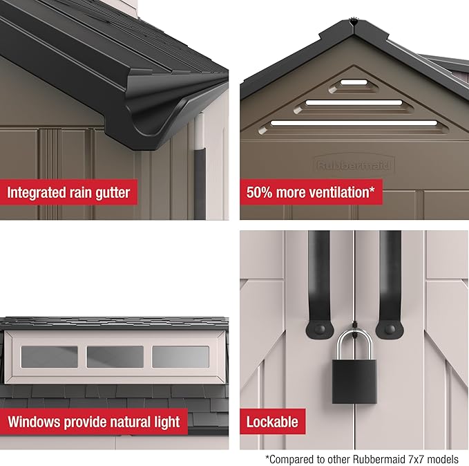 Rubbermaid Large Resin Outdoor Storage Shed - Image 7