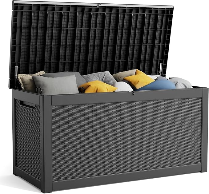 260 Gallon Resin Deck Box, Lockable Patio Outdoor Storage Box by OutdoorLivingPerfected