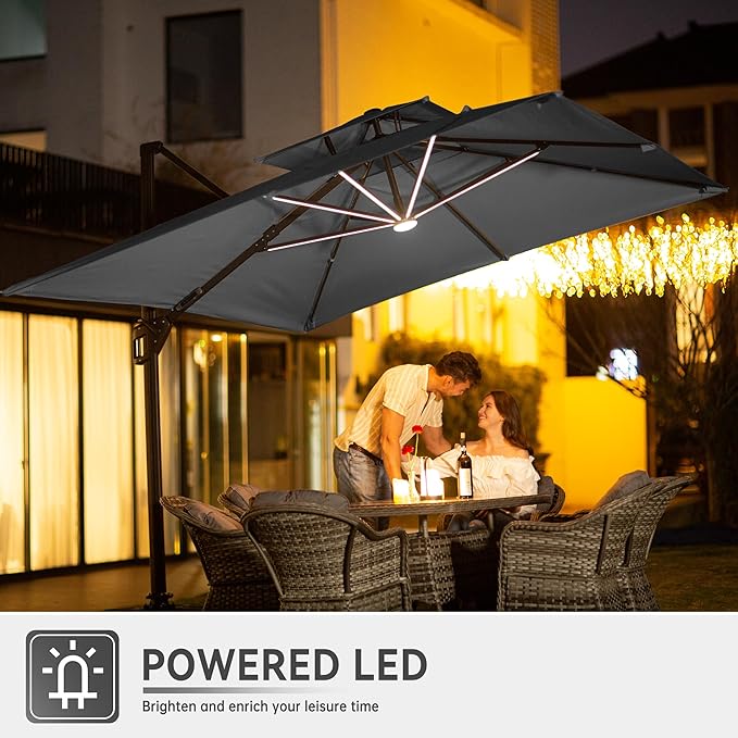 10 X 13 FT Cantilever Outdoor Patio Umbrella - Image 3