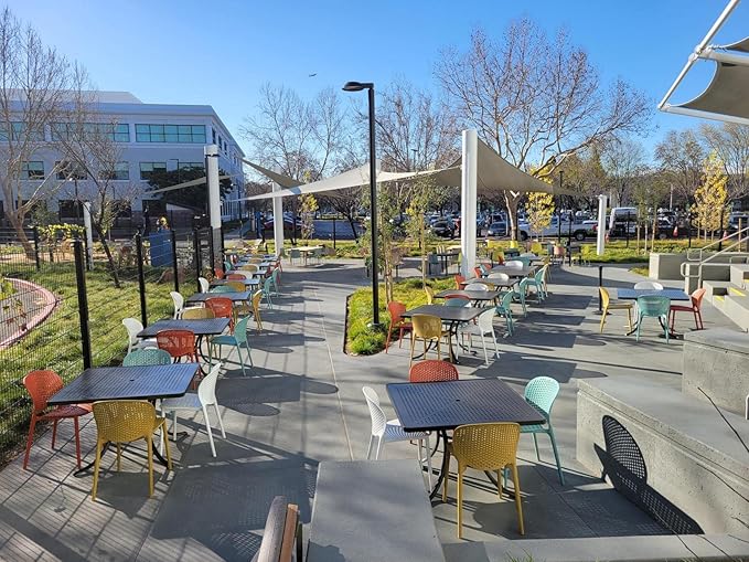 2xhome Modern Pool Patio Chair, Stackable Dining Side Chair - Image 5