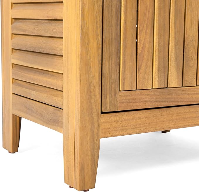 Christopher Knight Home Patio Gribs Acacia Wood Storage Cabinet, - Image 9