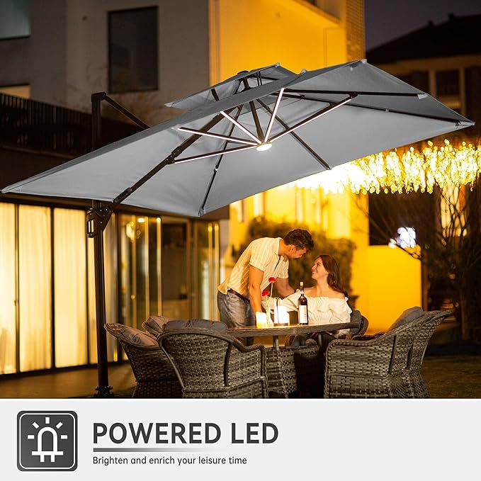 10 X 13 FT Cantilever Outdoor Patio Umbrella - Image 2