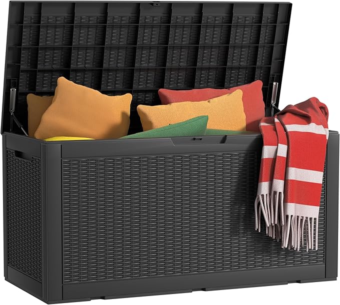 120 Gallon Resin Deck Box, Lockable Weatherproof Outdoor Storage Box by OutdoorLivingPerfected