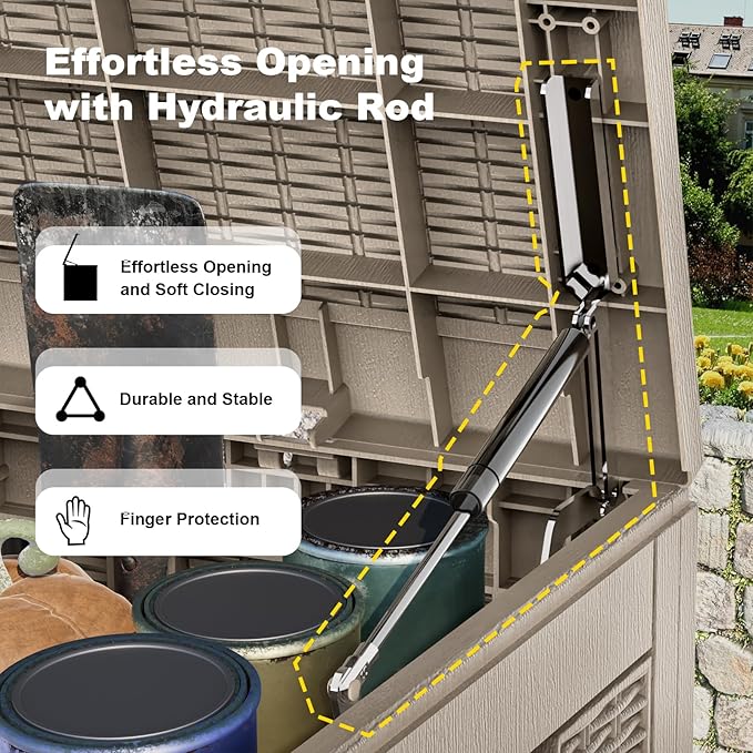 120 Gallon Waterproof Outdoor Storage Box, Resin Deck Box, Lockable Outside - Image 3