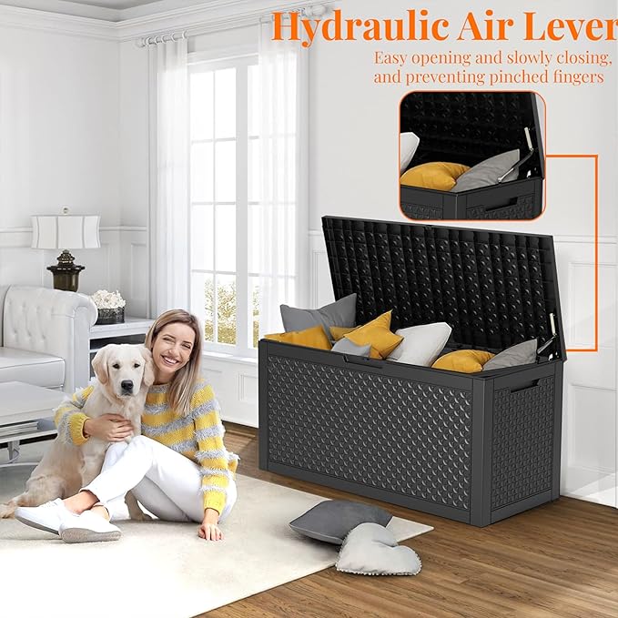 121 Gallon Waterproof Outdoor Storage Box, Resin Deck Box, Lockable Outside - Image 7