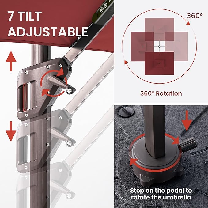10 X 13 FT Cantilever Patio Umbrella - Image 6