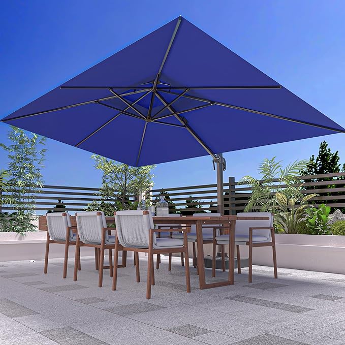 10' X 13' Outdoor Patio Umbrella Large Rectangle Cantilever Umbrella Heavy Duty by ORYNTREX