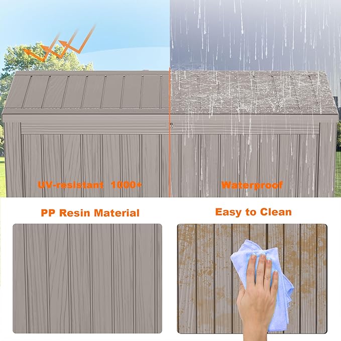180 Gallon Resin Deck Box, Lockable Patio Outdoor Storage Box - Image 5